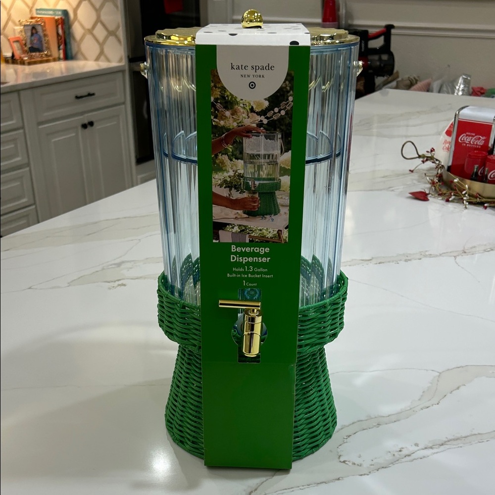 Kate Spade Green and Gold Beverage Dispenser